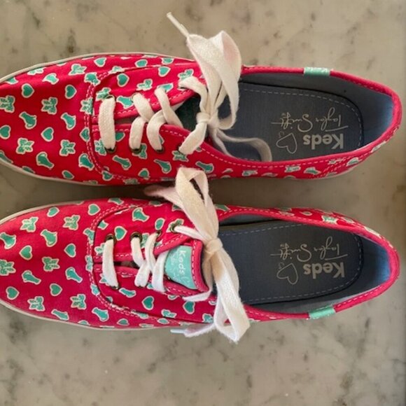 TAYLOR SWIFT KEDS Favorite Things Bows & Cats Print Pink Blue Sneakers 9… - Picture 6 of 16